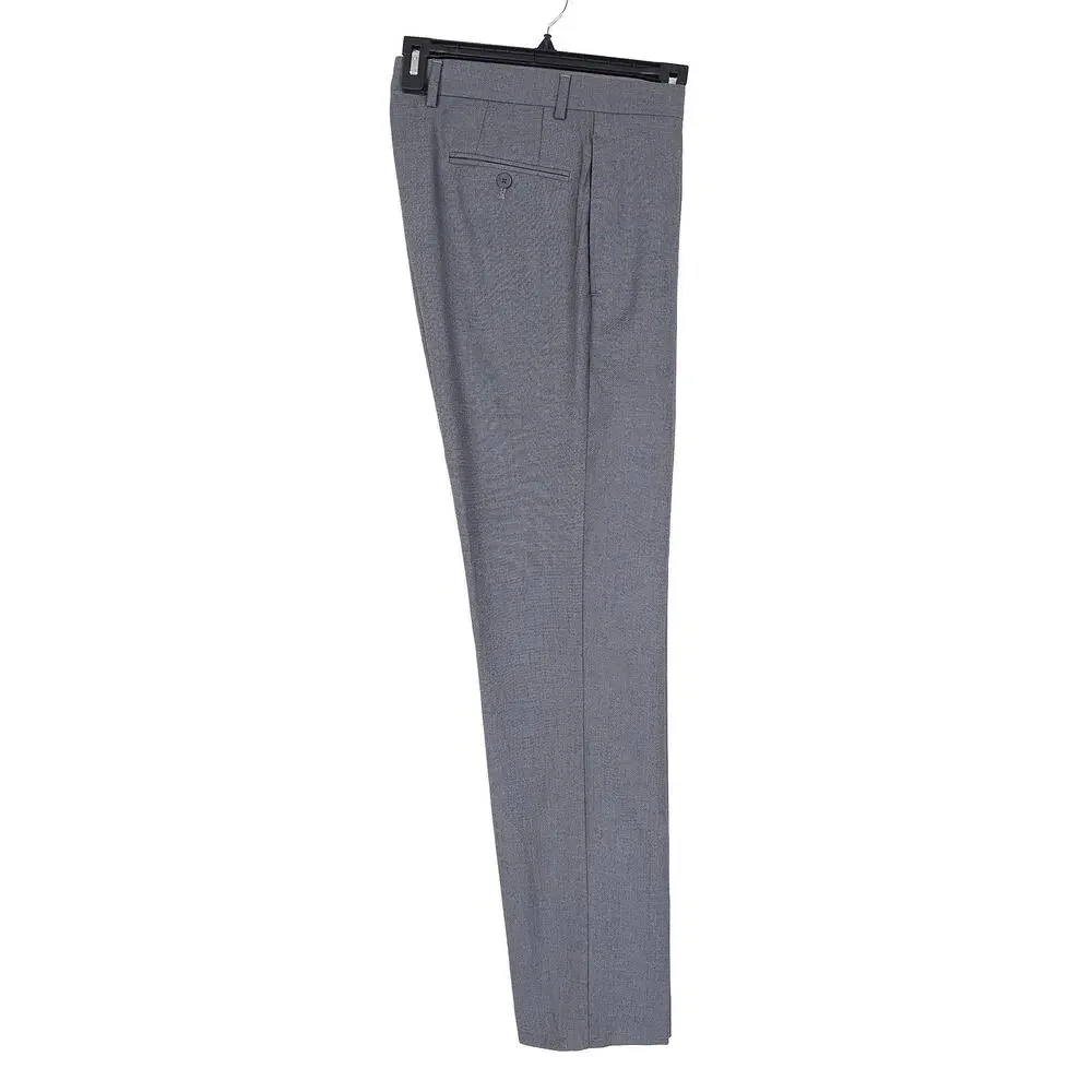 Calvin Klein Mens Slim Fit Dress Pants 33x32 Medium Grey Solid Sharkskin Stretch